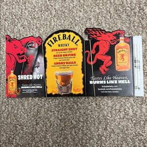 NWT 20pc CLASSIC FIREBALL WHISKY TABLE TENT RECIPE MENU FOR BARS & RESTAURANTS